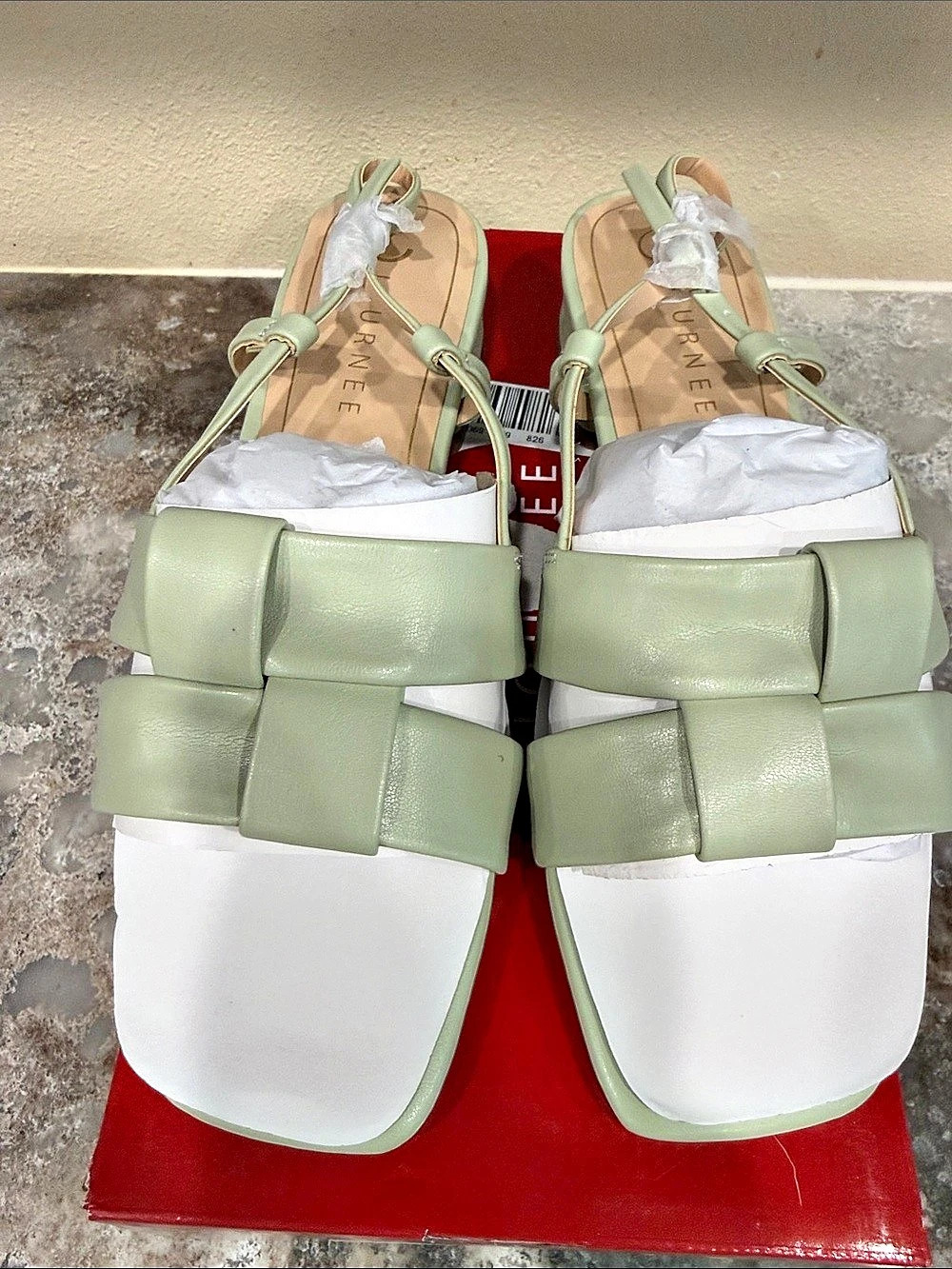 Journee Tabatha Sage Green & White Sandals US 9 M NWT